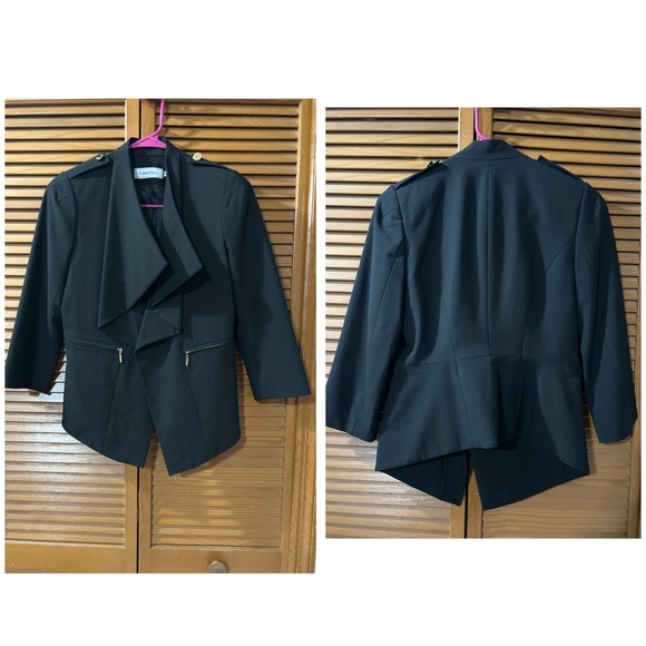 Calvin Klein 3/4 sleeve blazer in Black - Picture 6 of 6
